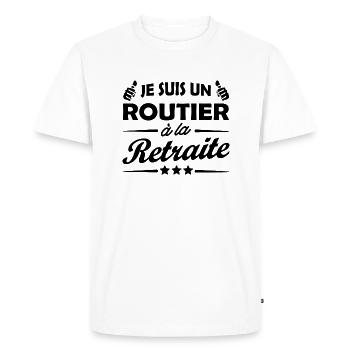 je suis routier à la retraite / routier retraité - T-shirt Premium bio Homme - blanc - Devant - Nico (187cm)