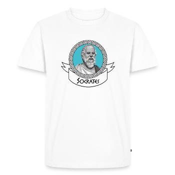 Le Socrate orné - T-shirt Premium bio Homme - blanc - Devant - Nico (187cm)