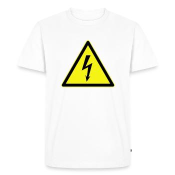 Avertissement de danger électrique, danger électrique - T-shirt Premium bio Homme - blanc - Devant - Nico (187cm)