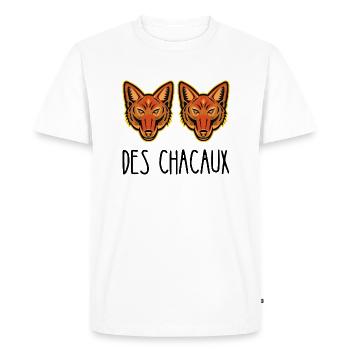 des chacaux - T-shirt Premium bio Homme - blanc - Devant - Nico (187cm)