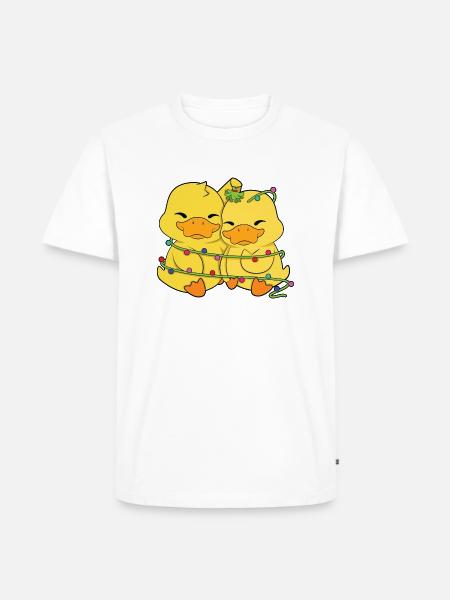 Ducks Christmas Lights - Men's Premium Organic T-Shirt - white
