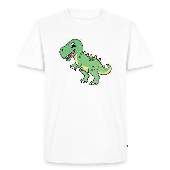 Dinosaur | T-rex | Tyrannosaurus | sweet | Child - Men's Premium Organic T-Shirt - white - Front - Nico (187cm)