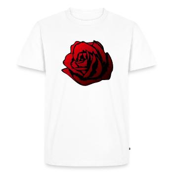 rose fleur - T-shirt Premium bio Homme - blanc - Devant - Nico (187cm)