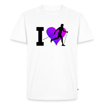 Marche nordique Marche nordique Marche nordique Marche hommes - T-shirt Premium bio Homme - blanc - Devant - Nico (187cm)