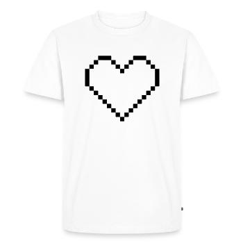 Cœur - T-shirt Premium bio Homme - blanc - Devant - Nico (187cm)