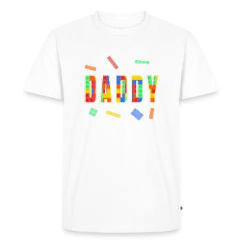 Daddy Parent Brick Master Builder Building Blocks - Männer Premium Bio T-Shirt - Weiß - Vorne - Nico (187cm)