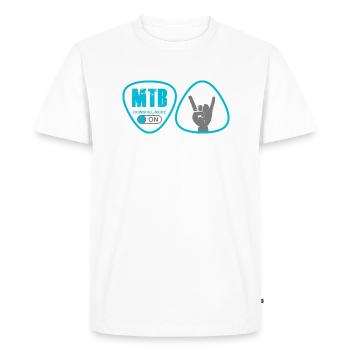 MTB - Men's Premium Organic T-Shirt - white - Front - Nico (187cm)