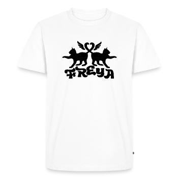Love Freya Cats Emblem design par Odin Asatro - T-shirt Premium bio Homme - blanc - Devant - Nico (187cm)