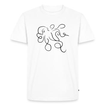 Octopus Line Art - Minimalist - Men's Premium Organic T-Shirt - white - Front - Nico (187cm)