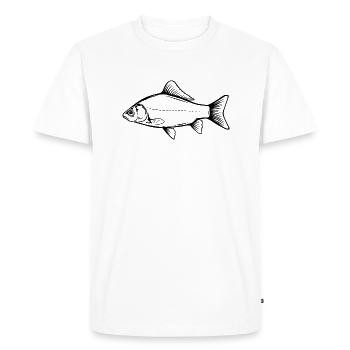 Carp Outline by Scuba.Style - Men's Premium Organic T-Shirt - white - Front - Nico (187cm)