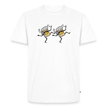 2 bières de soirée dansante - T-shirt Premium bio Homme - blanc - Devant - Nico (187cm)