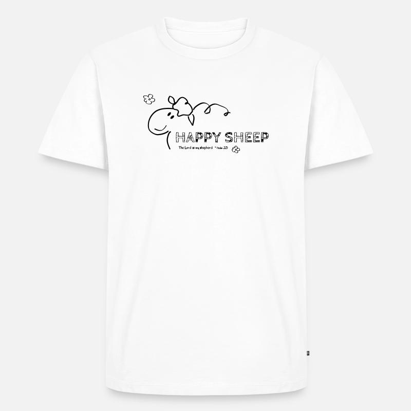 Happy Sheep - Männer Premium Bio T-Shirt - Weiß