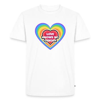 Love knows no gender LGBT Pride Gay - Men's Premium Organic T-Shirt - white - Front - Nico (187cm)