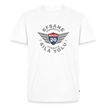 Denizli - Men's Premium Organic T-Shirt - white - Front - Nico (187cm)