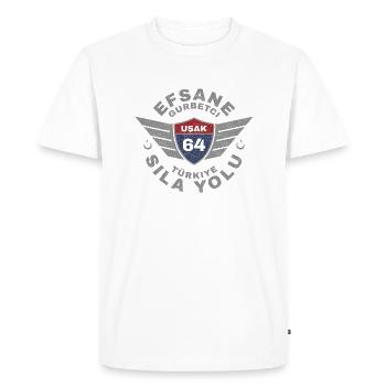 Uşak - Men's Premium Organic T-Shirt - white - Front - Nico (187cm)