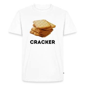 CRACKER - Men's Premium Organic T-Shirt - white - Front - Nico (187cm)