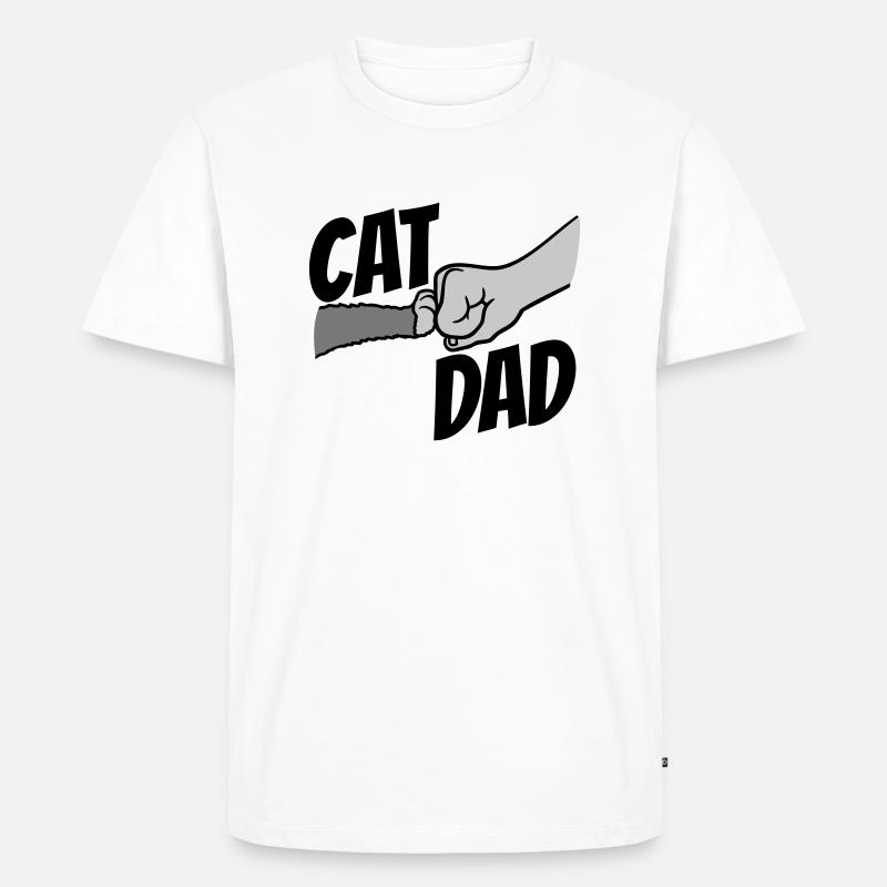 Cat Dad Logo Design - Männer Premium Bio T-Shirt - Weiß