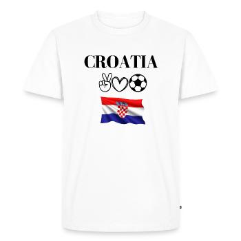 Maillot de la Coupe du Monde Fan Jersey Croatie - T-shirt Premium bio Homme - blanc - Devant - Nico (187cm)
