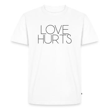l’amour blesse l’amour police drôle dire - T-shirt Premium bio Homme - blanc - Devant - Nico (187cm)