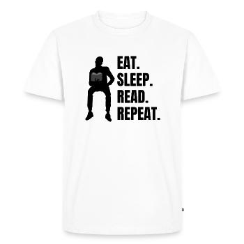 Lecture de livres Amateurs de livres Lecteur de livres cadeaux - T-shirt Premium bio Homme - blanc - Devant - Nico (187cm)