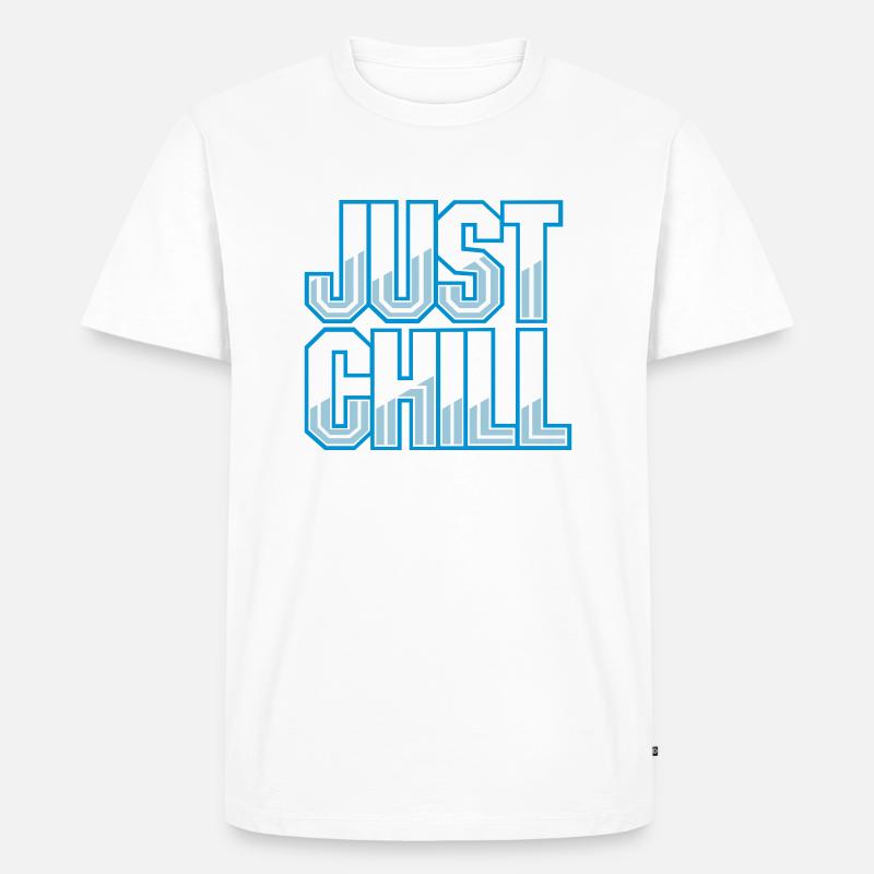 Just Chill Text Logo - Men's Premium Organic T-Shirt - white