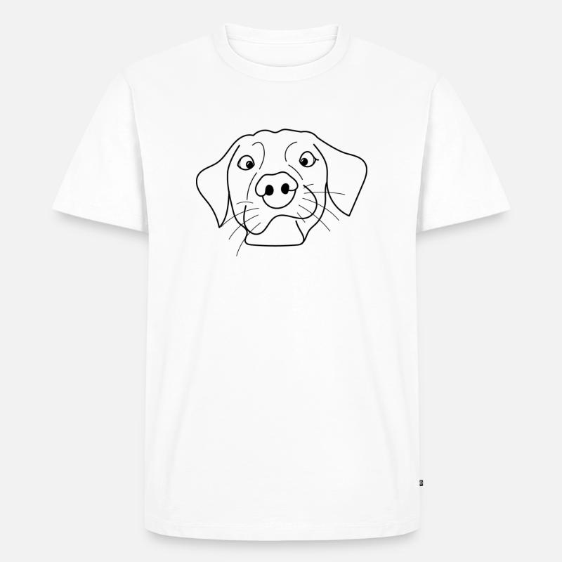 Hundegesicht - Männer Premium Bio T-Shirt - Weiß