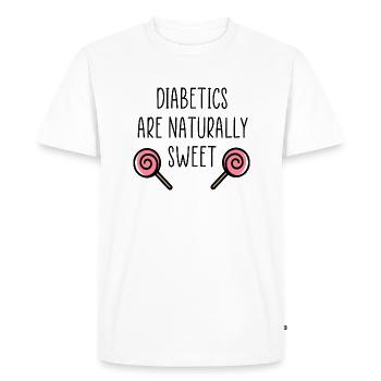 Diabetic funny quote lollies - Men's Premium Organic T-Shirt - white - Front - Nico (187cm)