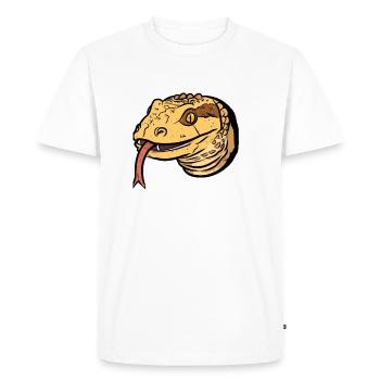 Lézard qui est assez heureux - T-shirt Premium bio Homme - blanc - Devant - Nico (187cm)