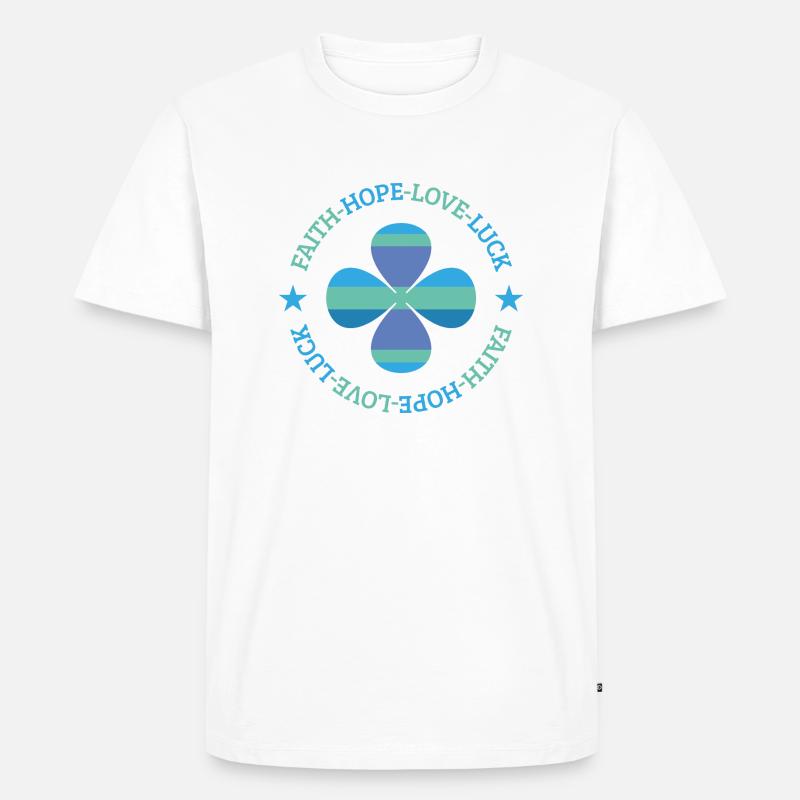 Klee - Männer Premium Bio T-Shirt - Weiß