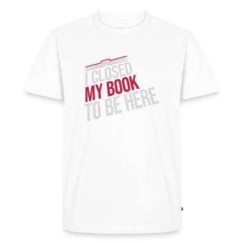 I closed my book - Men's Premium Organic T-Shirt - white - Front - Nico (187cm)