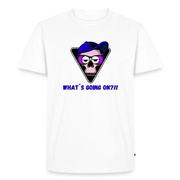 Que se passe-t-il - NOUVEAU HIT - Design le plus cool. PARTI - T-shirt Premium bio Homme - blanc - Devant - Nico (187cm)