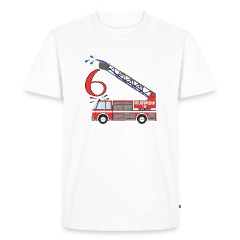 Feuerwehrauto 6.Geburtstag - Männer Premium Bio T-Shirt - Weiß - Vorne - Nico (187cm)