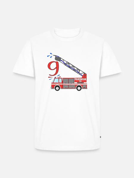 Fire engine 9th birthday - Men's Premium Organic T-Shirt - white