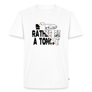 Drôles de T-shirts Persian Cat Cat Face - T-shirt Premium bio Homme - blanc - Devant - Nico (187cm)