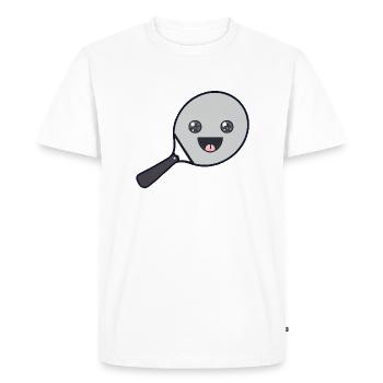 Raquette de tennis de table Raquette de tennis avec visage - T-shirt Premium bio Homme - blanc - Devant - Nico (187cm)