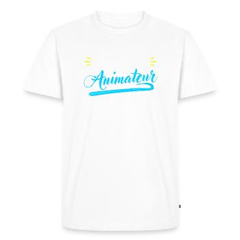 Meilleur animateur du monde cadeau fin d'anneé - T-shirt Premium bio Homme - blanc - Devant - Nico (187cm)