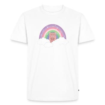Cochon Arc-en-ciel Couleurs Pastel Nuages Cadeau - T-shirt Premium bio Homme - blanc - Devant - Nico (187cm)