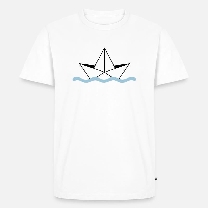 Papierschiff - Männer Premium Bio T-Shirt - Weiß