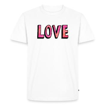 LOVE - Men's Premium Organic T-Shirt - white - Front - Nico (187cm)