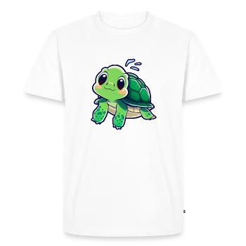 Mignonne petite tortue - T-shirt Premium bio Homme - blanc - Devant - Nico (187cm)