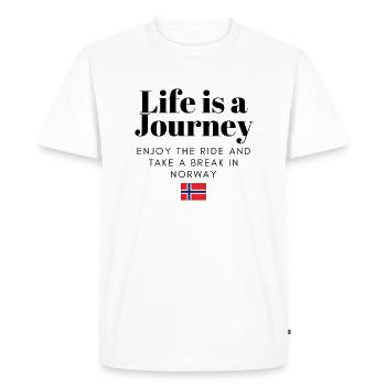 Trip to Norway - Men's Premium Organic T-Shirt - white - Front - Nico (187cm)