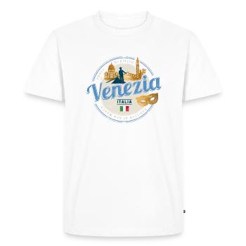 Venise Gondoliere Italie Carnaval Vintage - T-shirt Premium bio Homme - blanc - Devant - Nico (187cm)