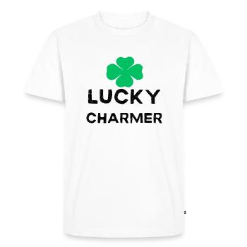 LUCKY CHARMER - T-shirt Premium bio Homme - blanc - Devant - Nico (187cm)