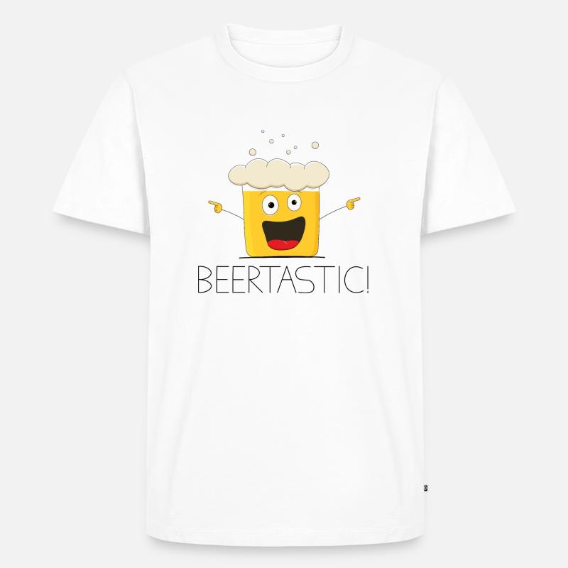 BEERTASTIC! Bierglas - Männer Premium Bio T-Shirt - Weiß