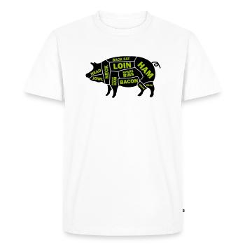 Pig - Men's Premium Organic T-Shirt - white - Front - Nico (187cm)