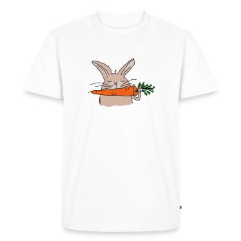 Hilde Rabbit avec style bande dessinée carotte - T-shirt Premium bio Homme - blanc - Devant - Nico (187cm)