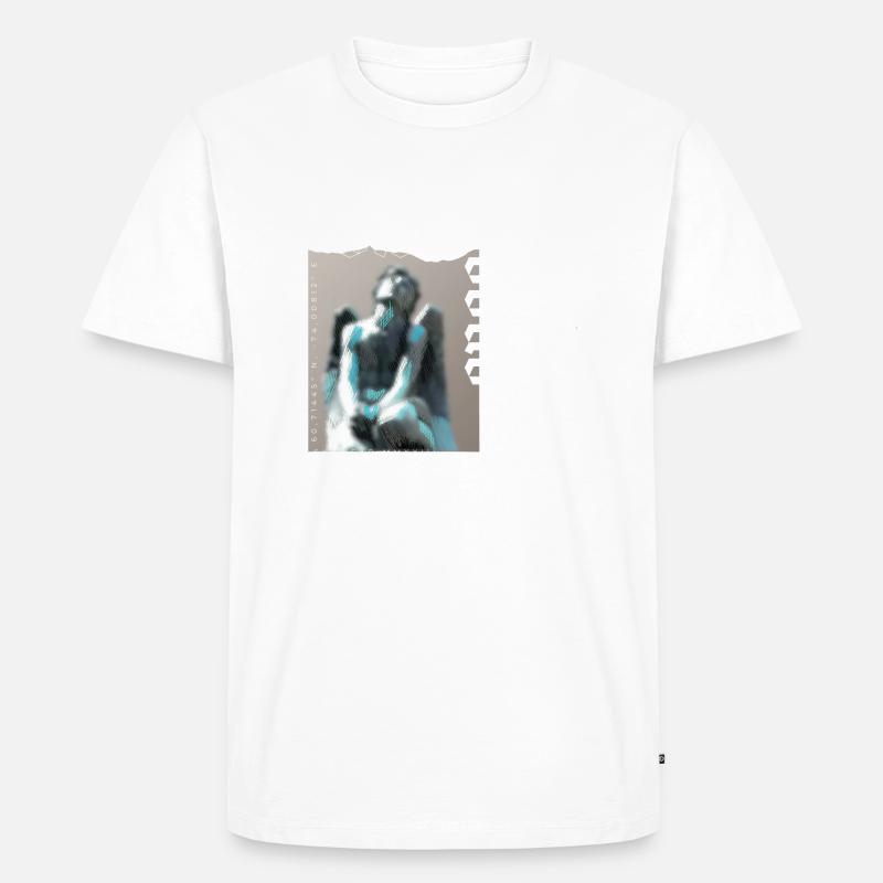 Engel Blau Gedanken Teufel Geschenkidee - Männer Premium Bio T-Shirt - Weiß