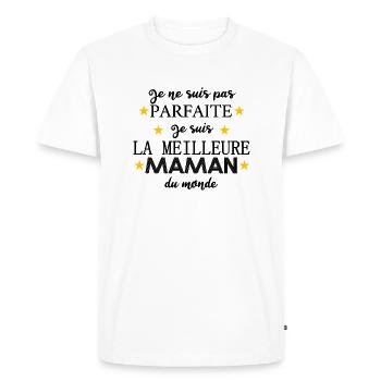 Je ne suis pas parfaite je suis la meilleure maman - T-shirt Premium bio Homme - blanc - Devant - Nico (187cm)