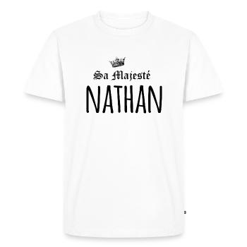 Sa majesté Nathan - T-shirt Premium bio Homme - blanc - Devant - Nico (187cm)