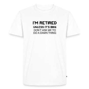 la retraite bbq - T-shirt Premium bio Homme - blanc - Devant - Nico (187cm)
